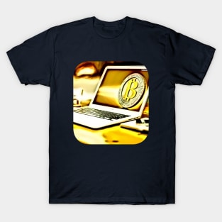 Bitcoin gold make money rounded T-Shirt